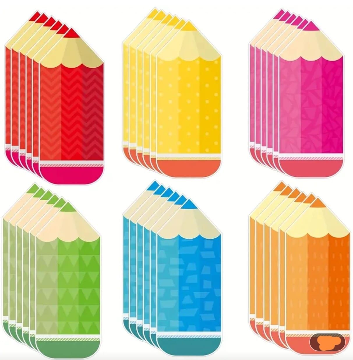 90 pcs Pencil Shaped Cutouts