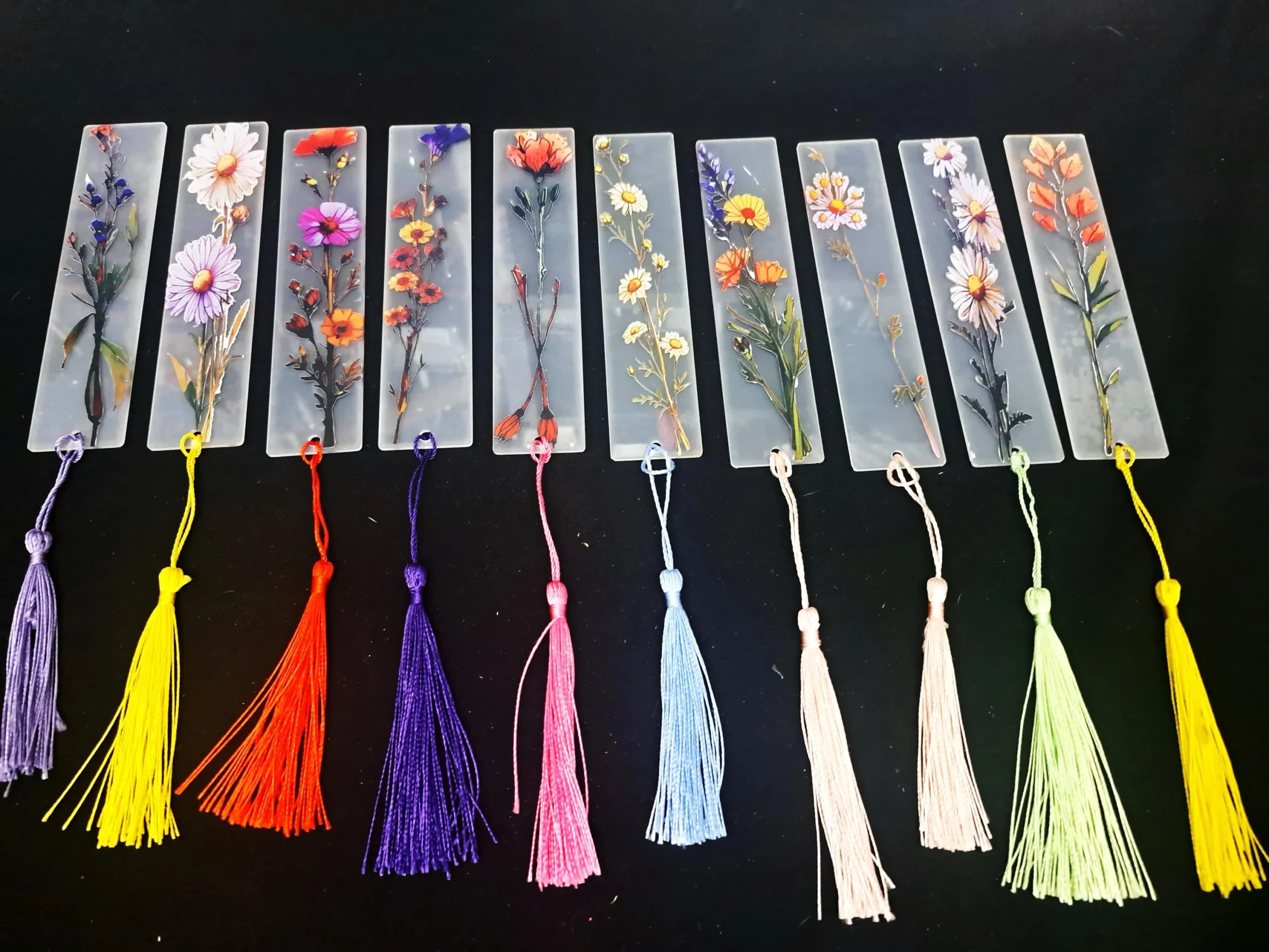 Acrylic Flowers Bookmarks